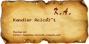 Kandler Acicét névjegykártya